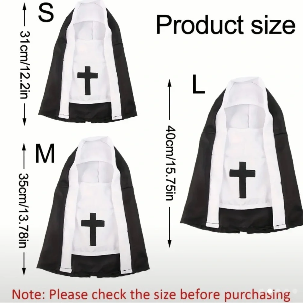 {NEW} Funny Pet Nun Costume for Cats & Small Dogs